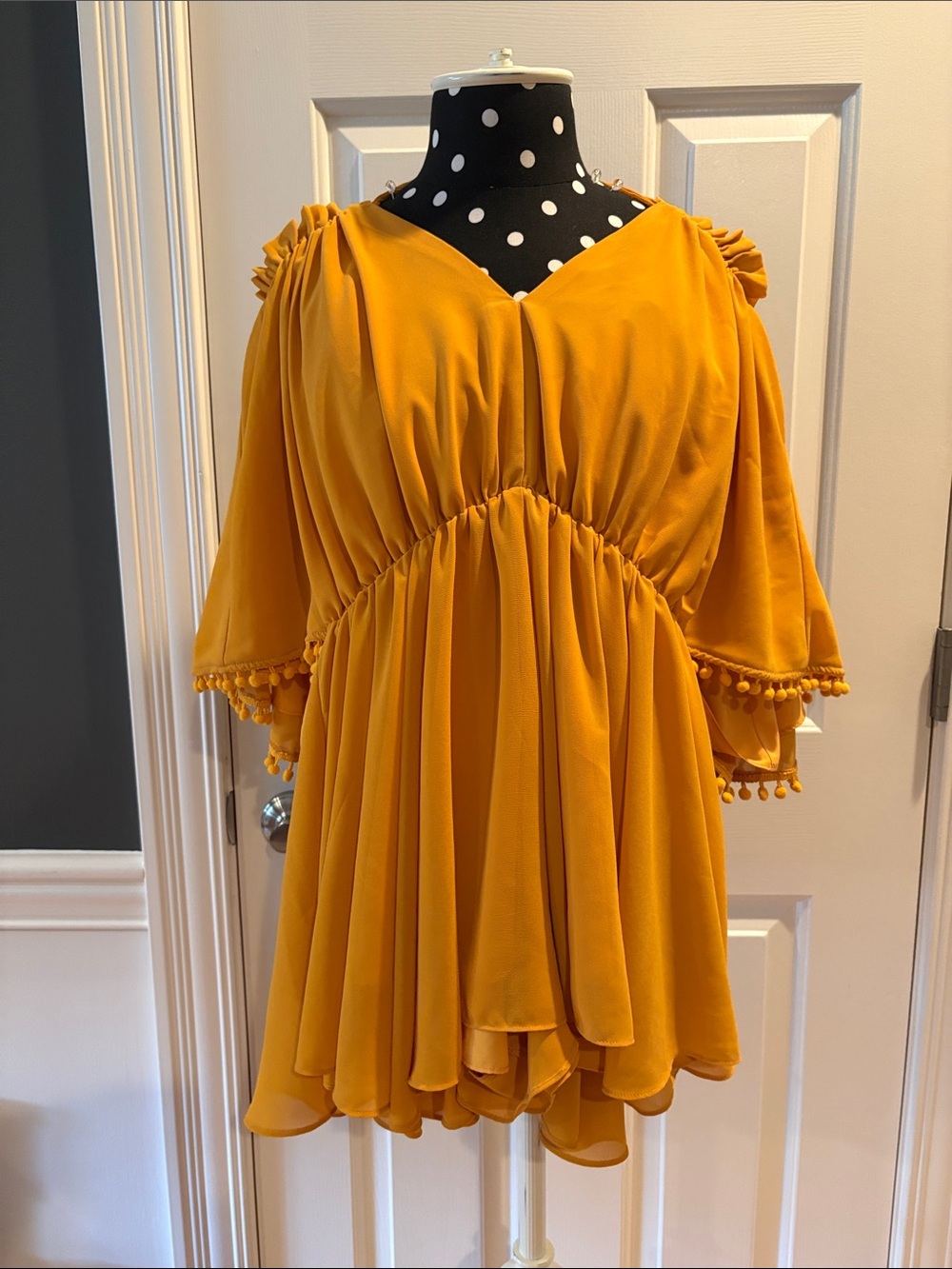 Vici Mustard Yellow Women's Romper with crisscross back